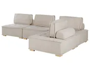Modular Corner Sofa 4 Seater TIBRO Fabric Light Beige Right Hand_825662