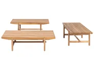 Garden Lounge Set with Table 2 Seater GIAVENO Acacia Wood Off-White_989240