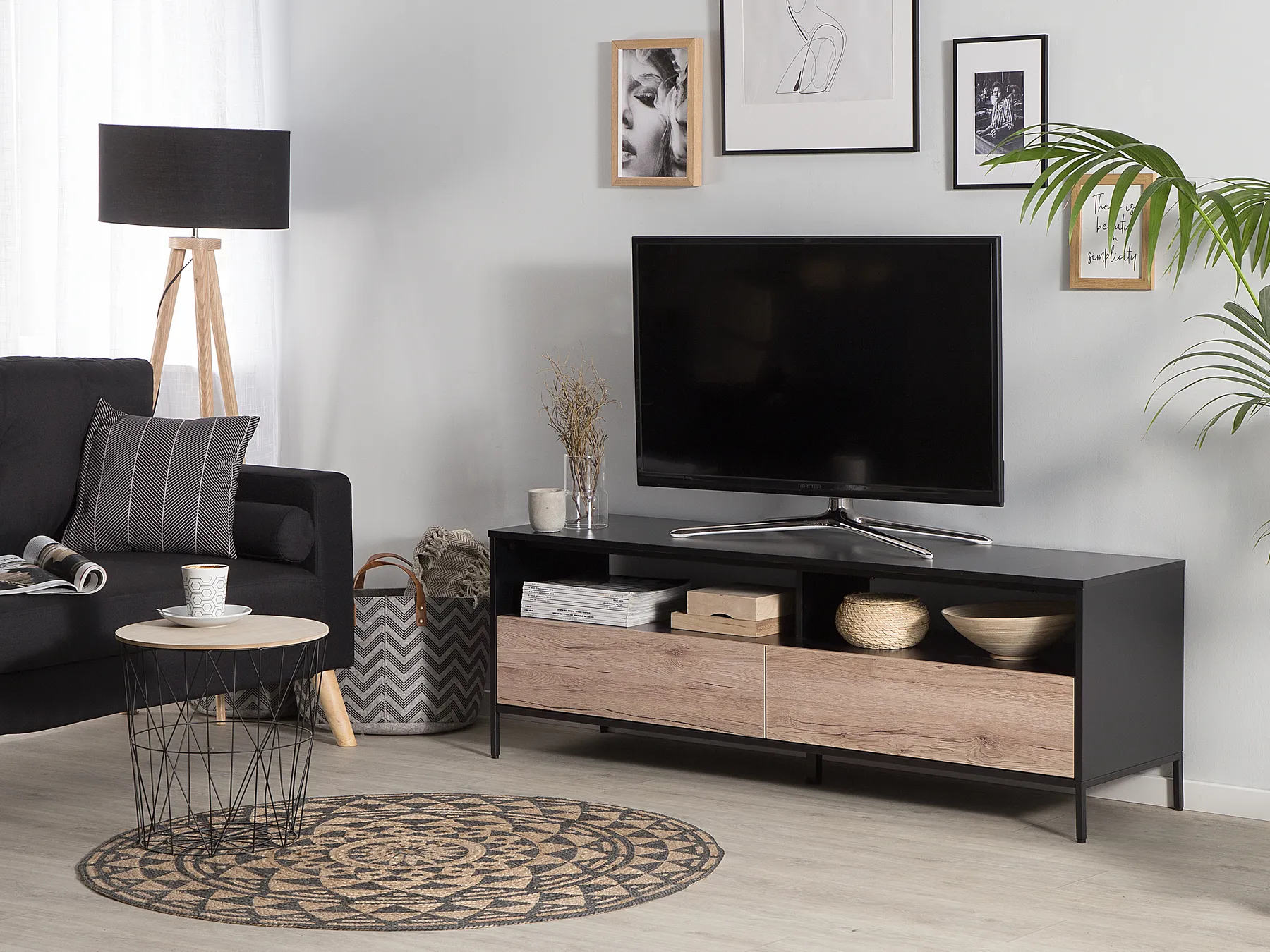 TV Stand SYDNEY Brown/ Black_755714