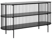 2 Tier Shelving Unit BIRSON 80 cm Black_1002633