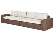 Garden Corner Sofa with Ottoman 6 Seater PALERMO Modular PE Rattan Brown_929234
