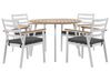 Garden Dining Set 4 Seater CAVOLI with Cushions Metal Grey