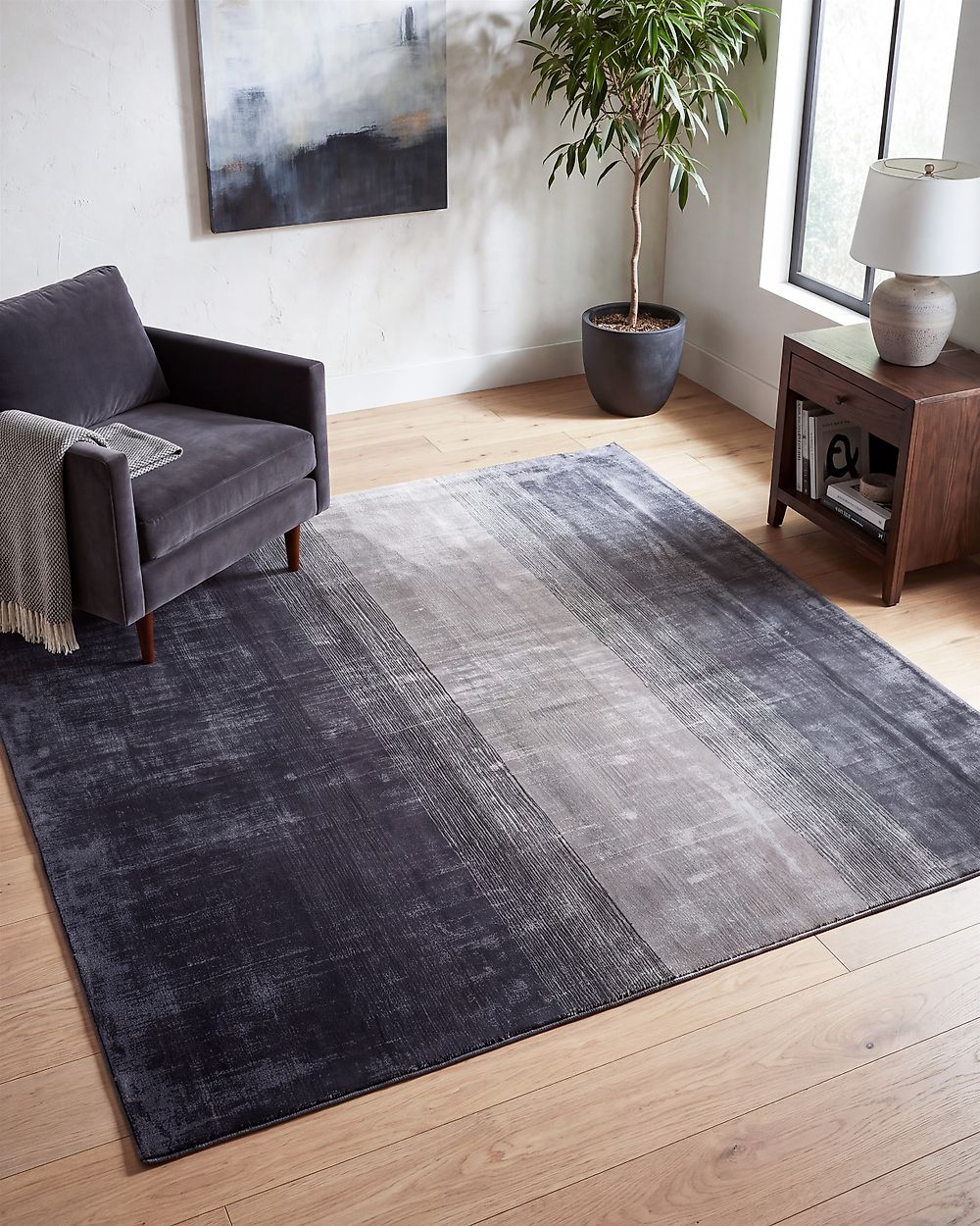 Teppe ERCIS Svart 200 x 200 cm Viskose