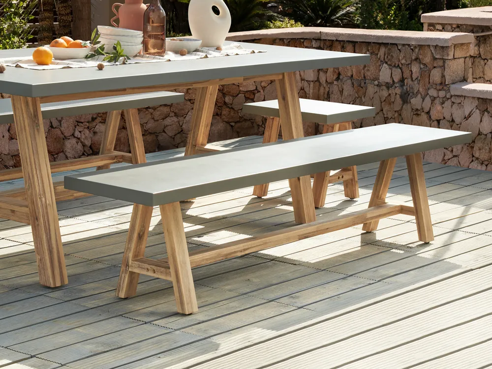 Garden Bench TONNARE 200 cm Concrete Grey
