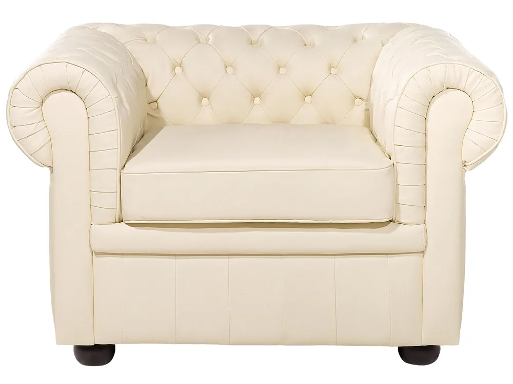 Sohvaryhmä 4-istuttava CHESTERFIELD Nahka Vaaleanbeige_769393