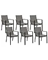 Set of 6 Garden Chairs BUSSETO Metal Black