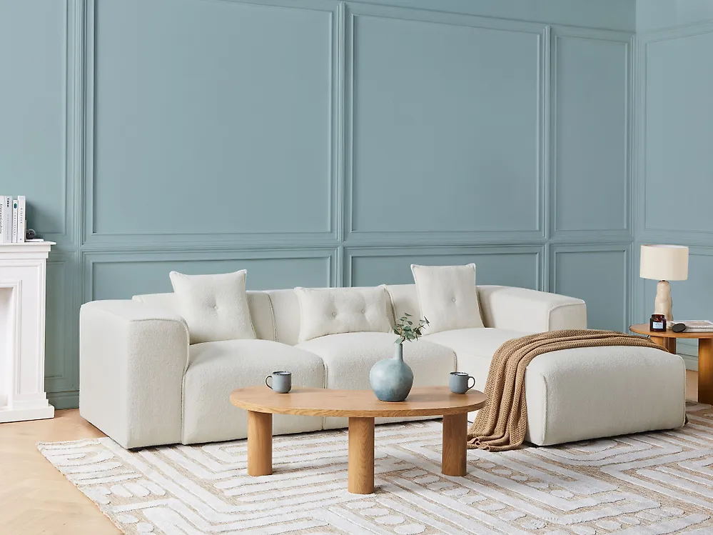 Corner Sofa DOLVA Boucle Off-White Left Hand_1172279