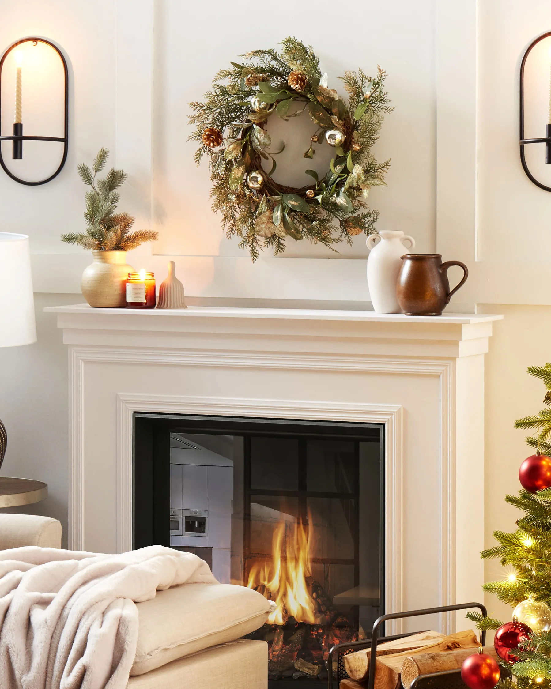 Christmas Wreath HOVILA 45 cm Gold_832527