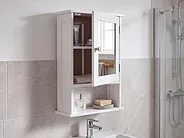 Bathroom Wall Mounted Mirror Cabinet HUILA 34 cm x 53 cm White_1155679