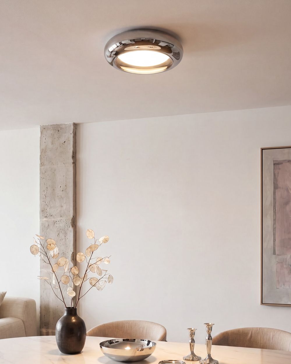 LED-kattovalaisin NITH Lasi Hopea