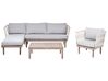 Garden Lounge Set with Table 4 Seater CREMONA Acacia Wood Brown/ Grey Right Hand