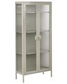 Glass Display Cabinet GLEORA Metal Light Beige