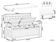 Garden Bench with Cushion SOVANA 160 cm with Storage Acacia Wood Beige_1109820