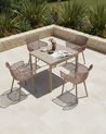 Set of 4 Garden Chairs PESARO Brown