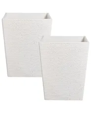 Sett med 2 plantepotter CYRODALIS 42 cm Hvit_1123835