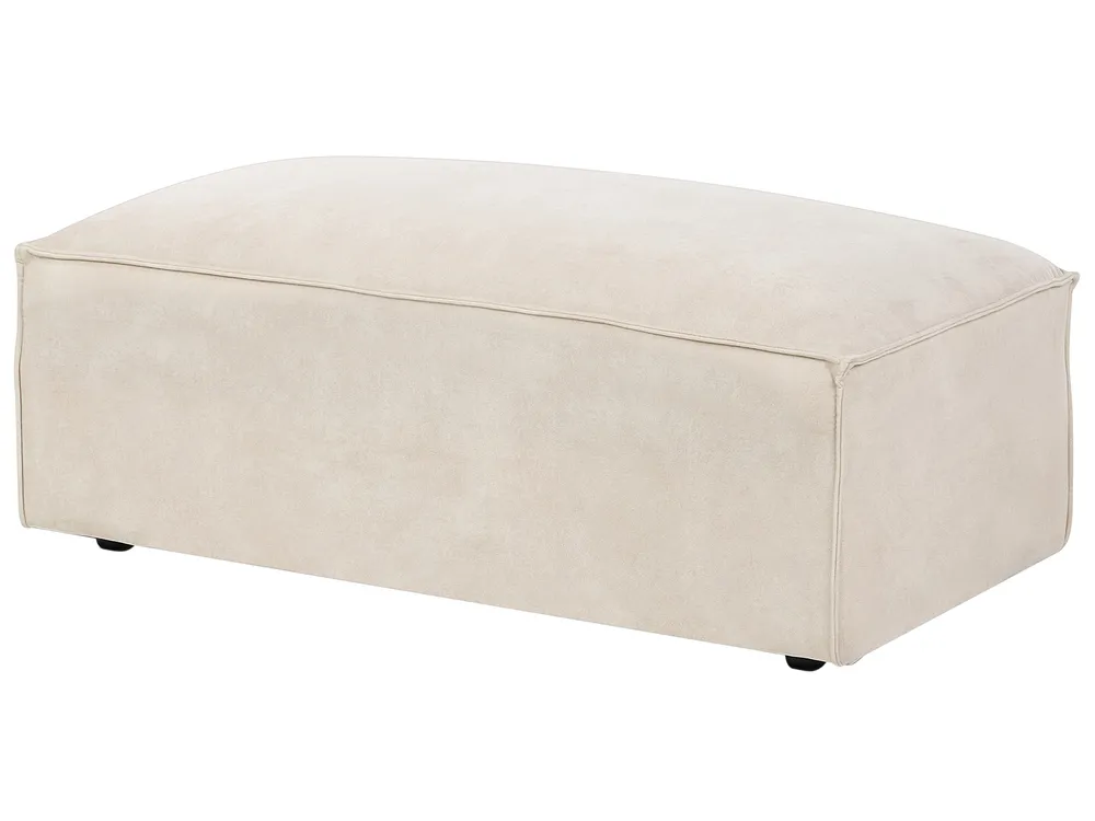 Modular Sofa 3 Seater HELLNAR with Ottoman Velvet Light Beige_911021