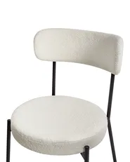 Set of 2 Dining Chairs ALLISON Boucle White_929040