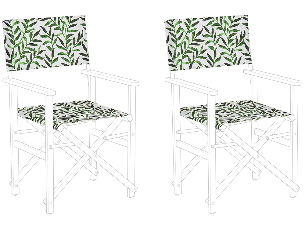 Set of 2 Garden Chair Replacement Fabrics CINE White