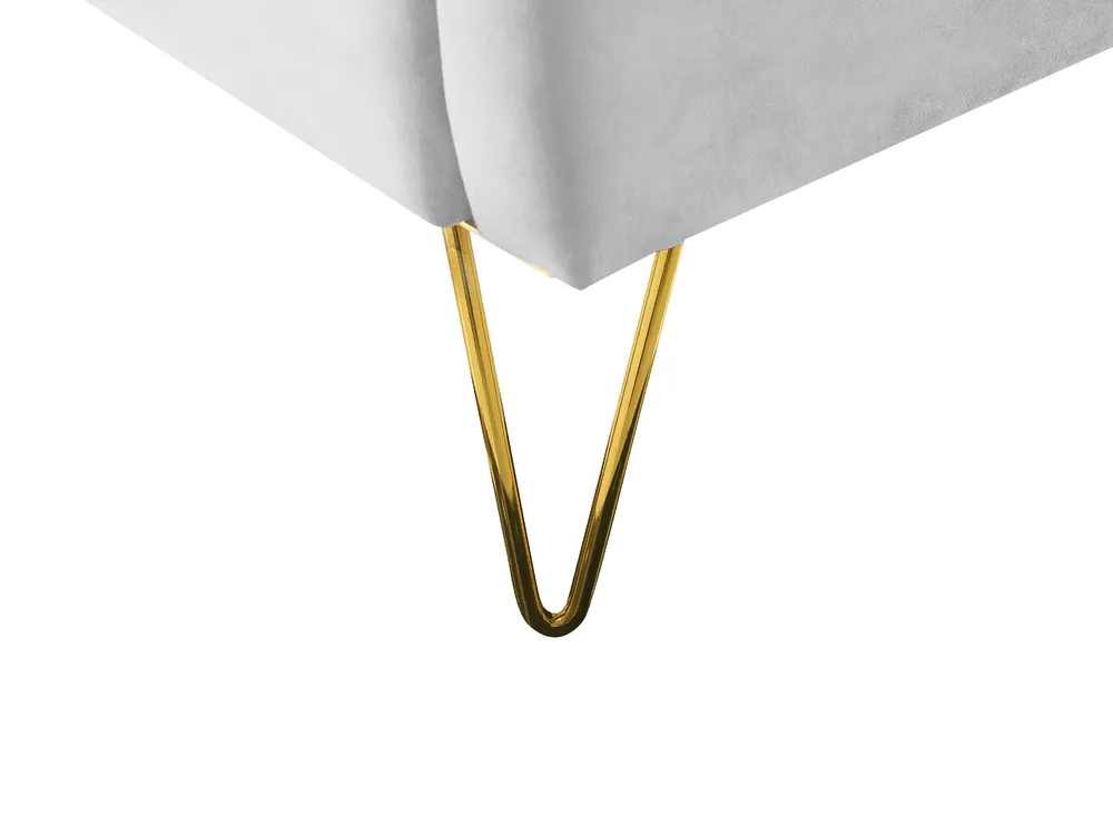Bed Velvet AMBILLOU 160 x 200 cm (EU King Size) Light Grey_857116
