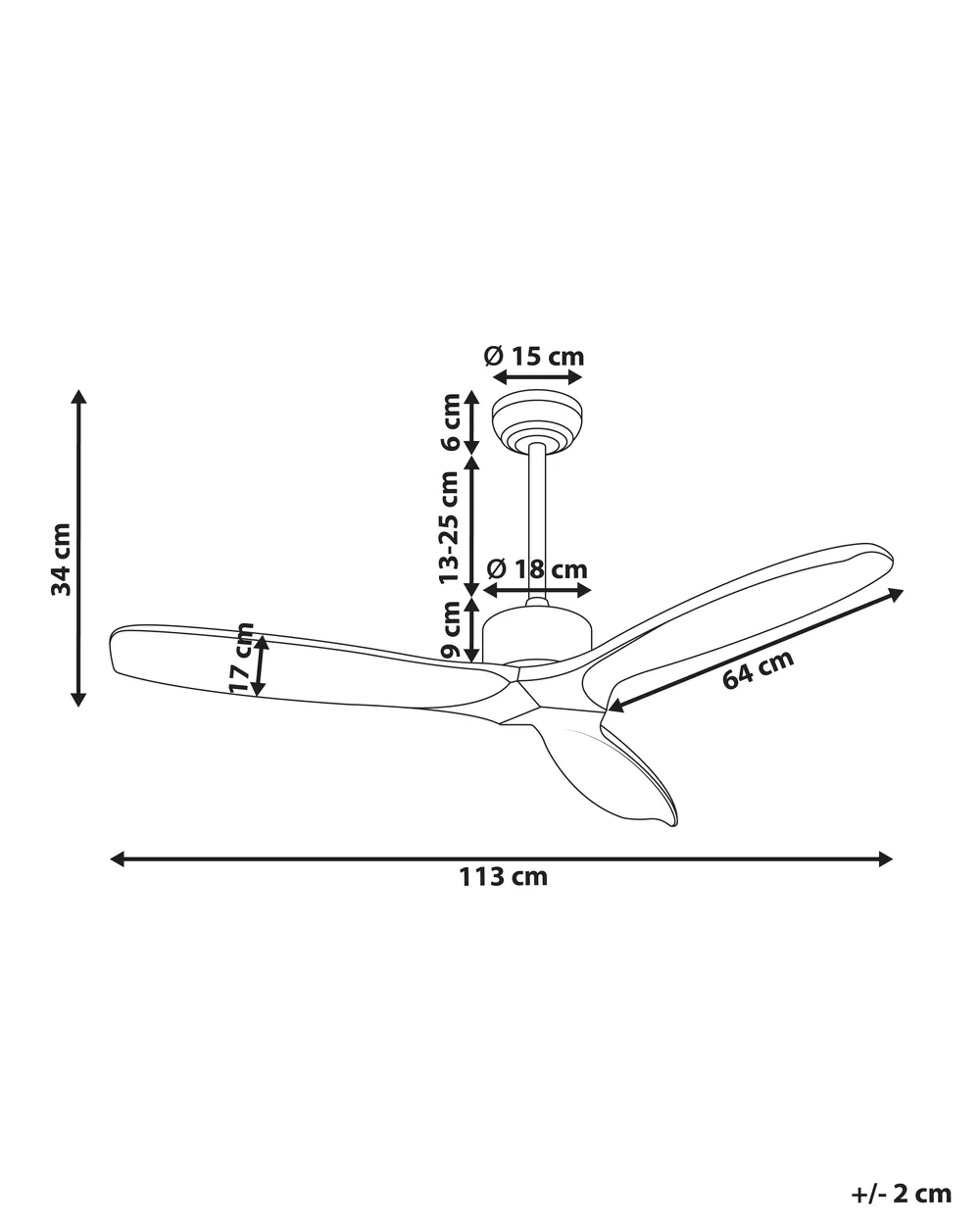 Ceiling Fan ARANI with Remote Dark Brown_988674