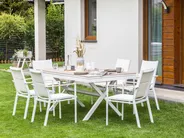 Extending Garden Dining Table FANES 184/242 cm 90 cm Metal White_928638