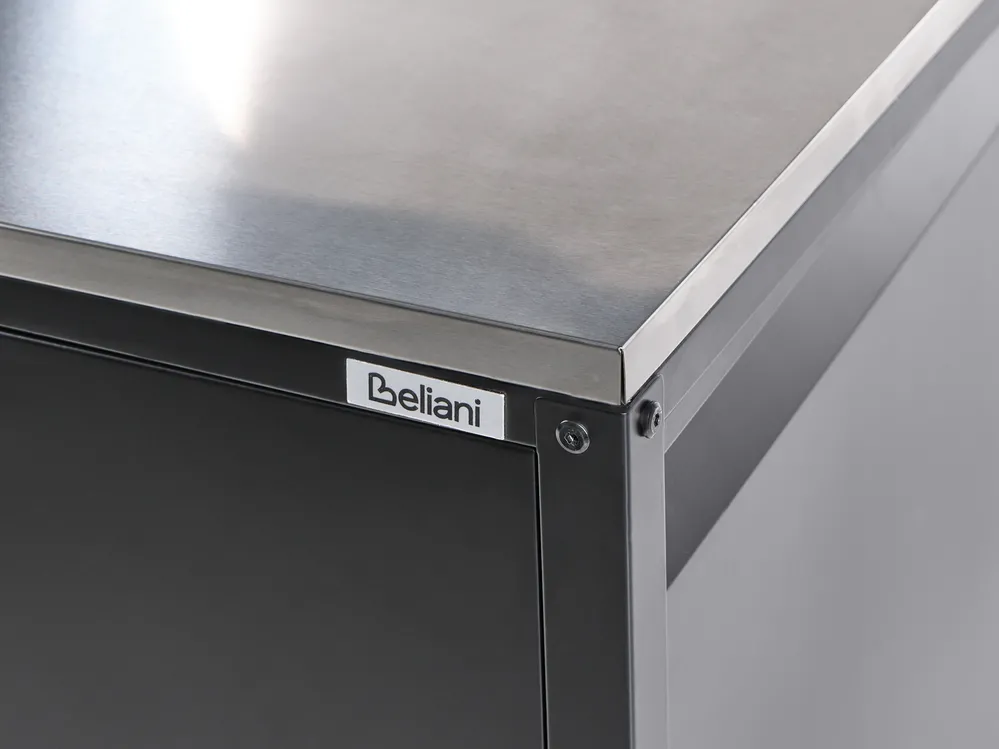 Outdoor Kitchen Cabinet MAENZA Black Metal_981351