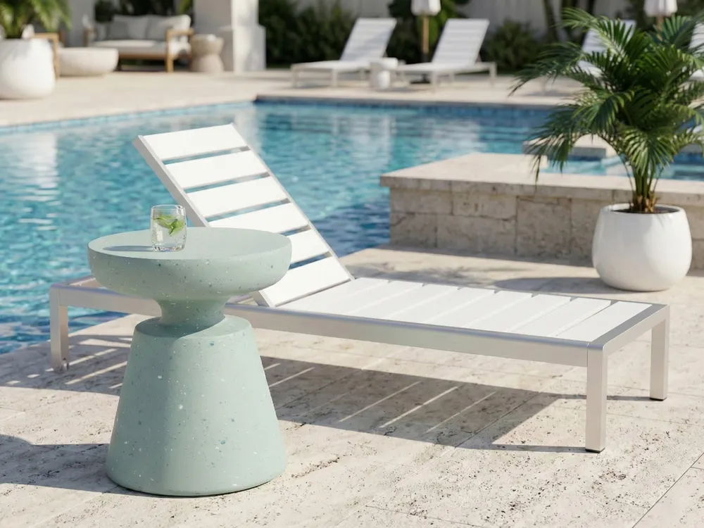 Side Table MINCIO 45 cm 45 cm Terrazzo Effect Green