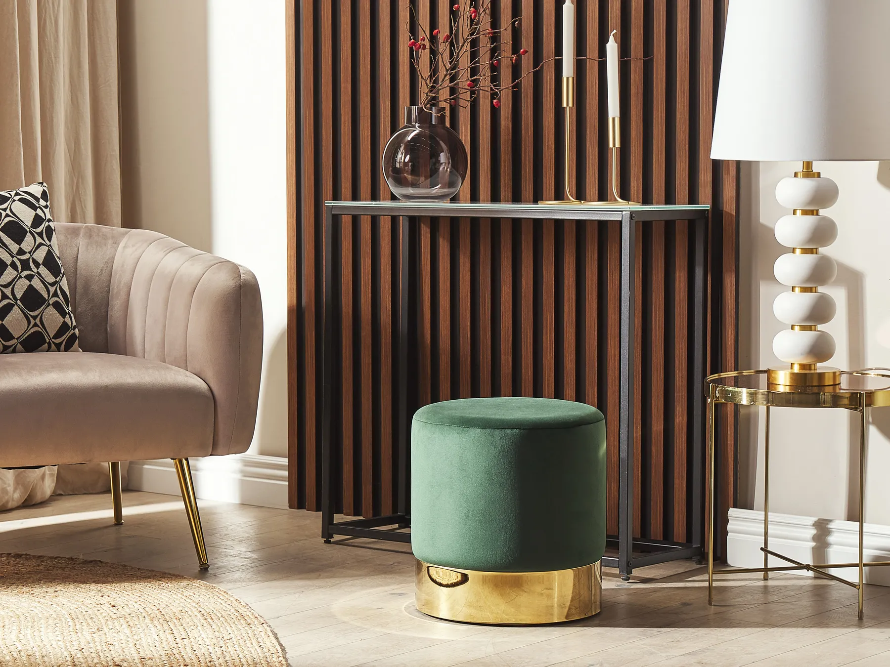 Pouffe SOPHIA Velvet Dark Green_840583