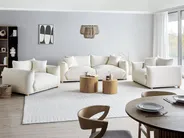 Living Room Set 5 Seater LUVOS Boucle Off-White_971916