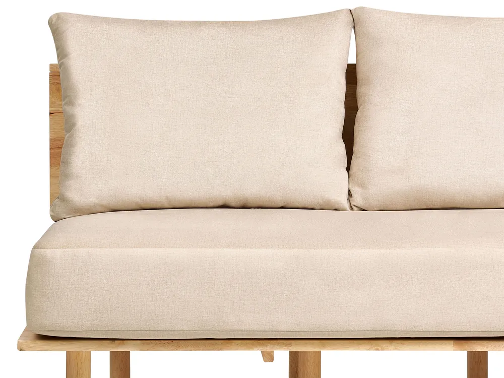 Sofa 2 Seater SALO with Tables Fabric Beige_932616