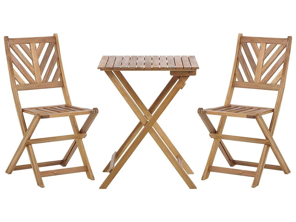 Bistro Set Folding TERNI Acacia Wood Brown