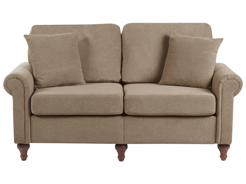 Sofa 2 Seater GINNERUP Fabric Brown
