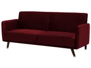 Bäddsoffa 3-sits SENJA Sammet Mörkröd_707355