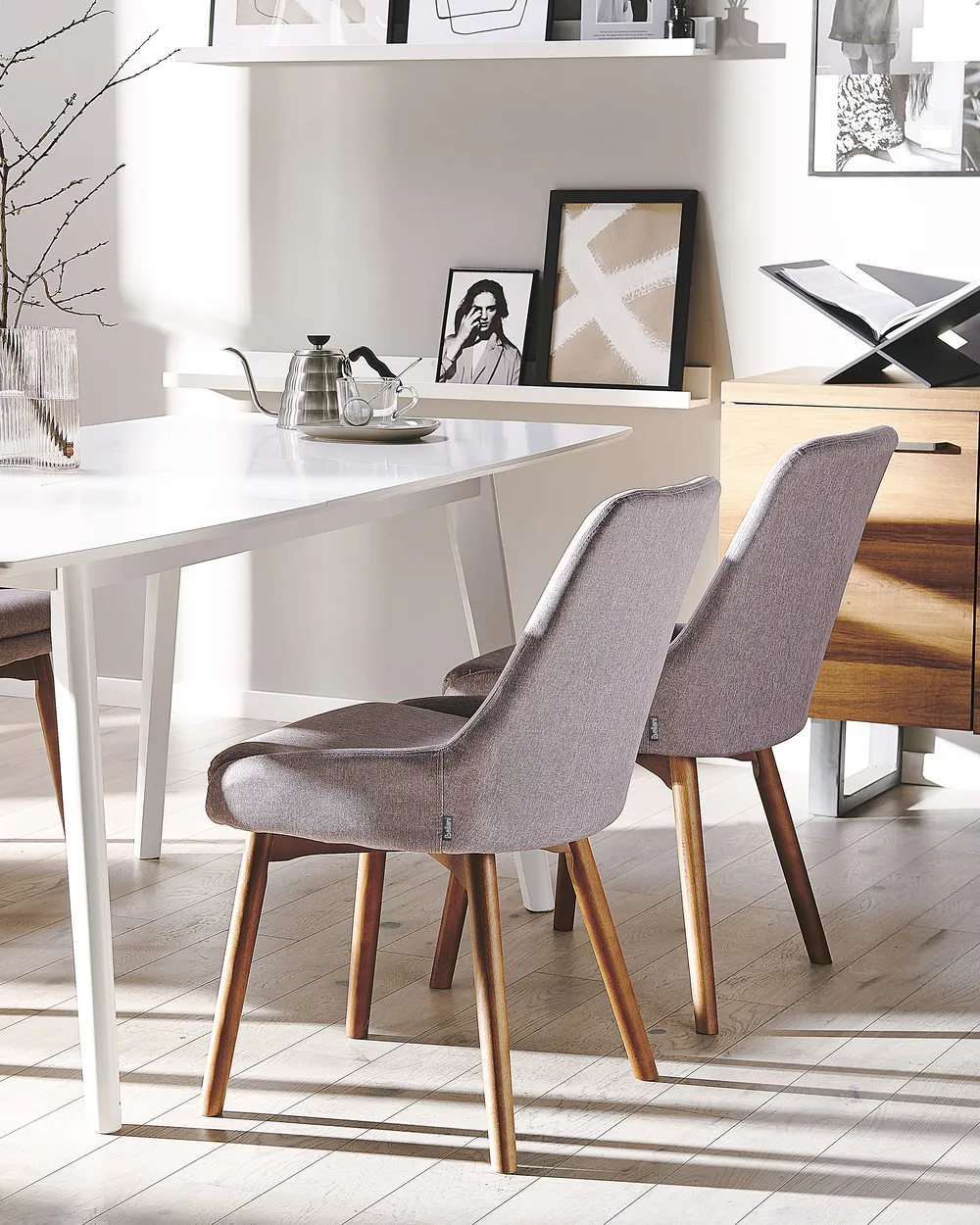 Set of 2 Dining Chairs MELFORT Taupe