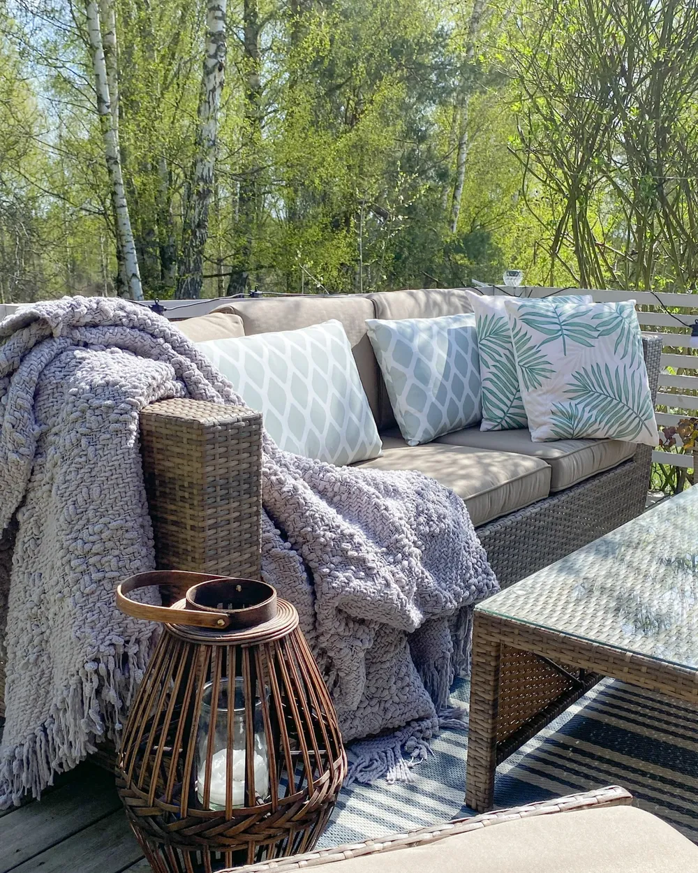 Set of 2 Outdoor Cushions POGGIO Plant Pattern 45 x 45 cm Green_983727