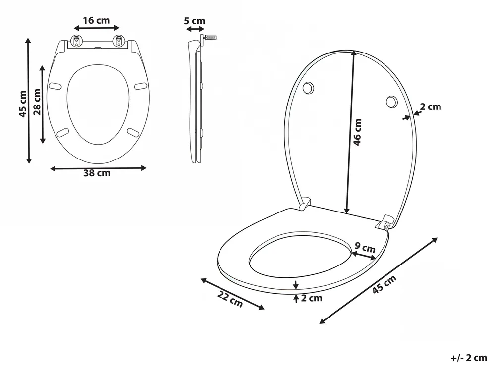 WC-istuinkansi PUTUMAYO  kapea pehmeästi sulkeutuva duroplast Musta_1016546