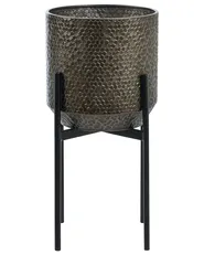Elevated Plant Pot ALDOVANDRA 34 cm Metal Black_1117301