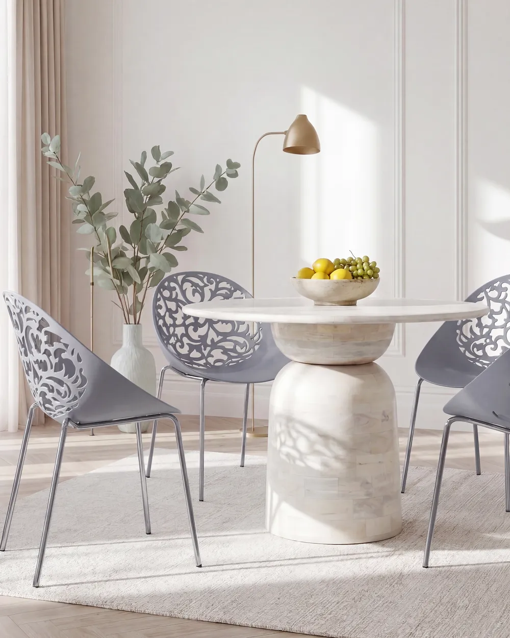Set of 4 Dining Chairs MUMFORD Light Grey_1145851