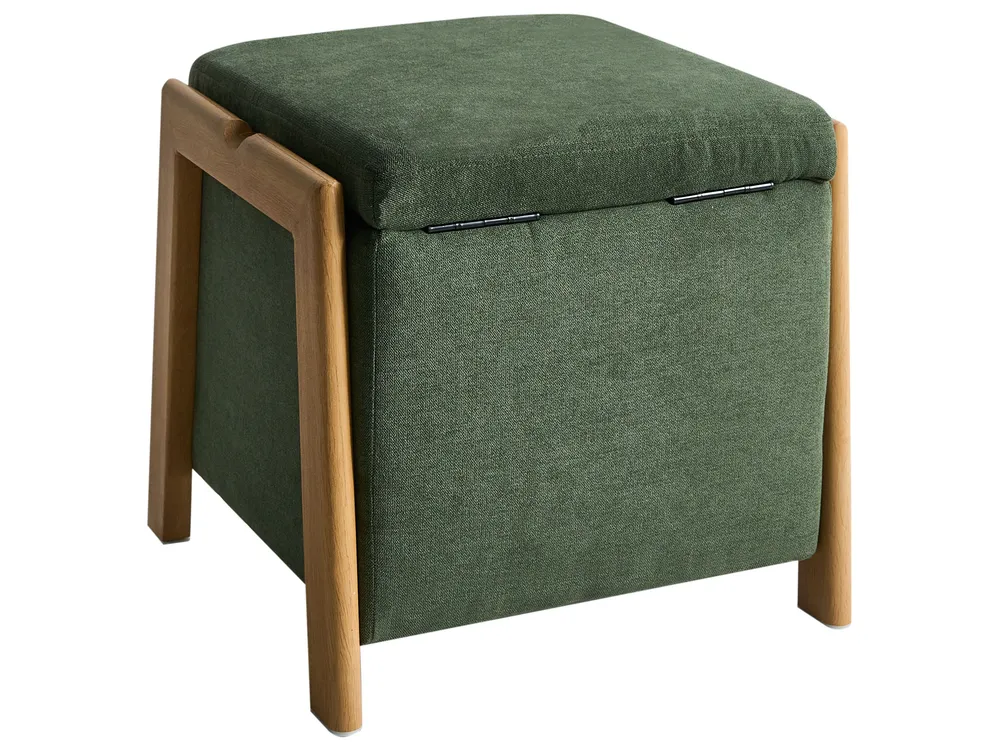 Storage Pouffe EDLAND Fabric 45 cm Green_1038221