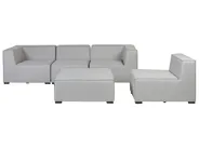 Garden Sofa with Ottoman 4 Seater AREZZO Modular Light Grey_867495
