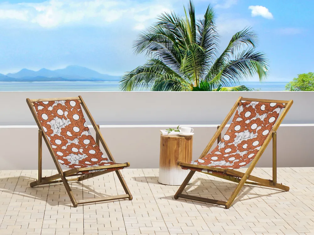 Set med 2 ersättningstyger för solstol ANZIO/AVELLINO 113 x 44 cm Röd
