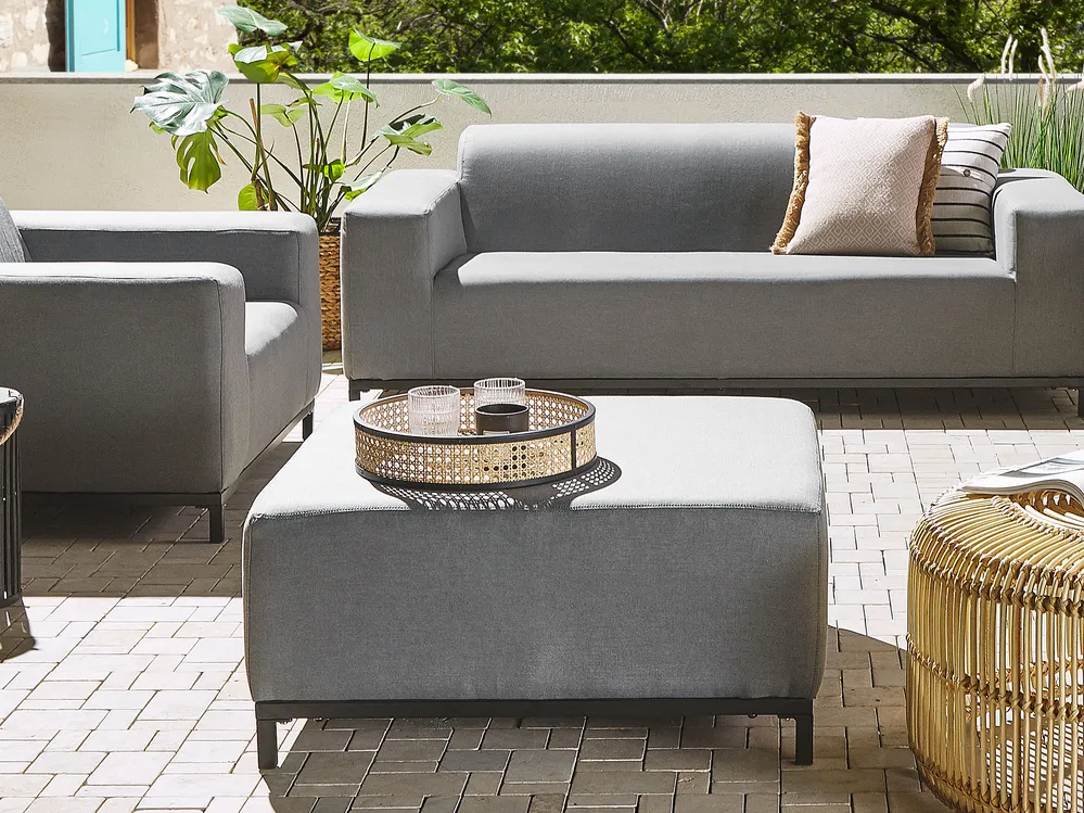Ottoman ROVIGO Fabric Grey