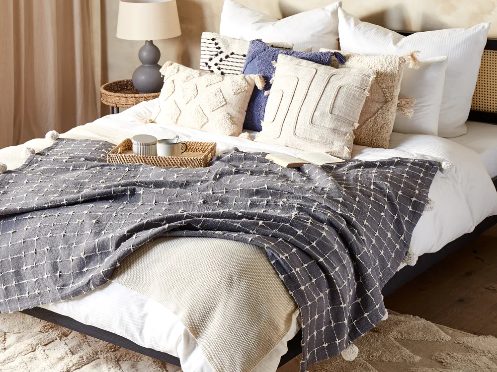 Blanket YASAM Cotton 125 x 150 cm Dark Grey