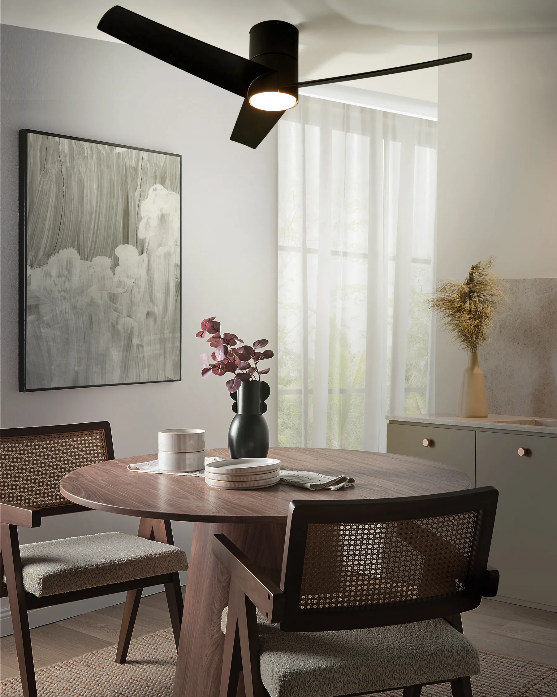 Ceiling Fan with Light CANETE with Remote LED Black_988610