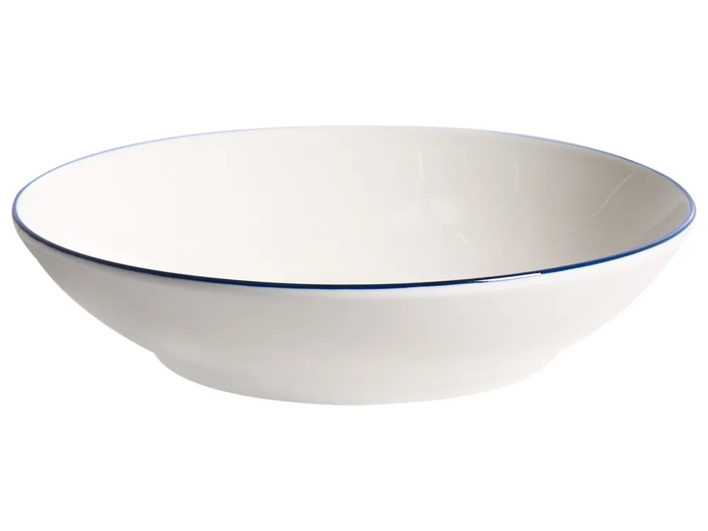 Set of 12 Dinnerware CUMIN Porcelain Off-White/ Blue_1061557