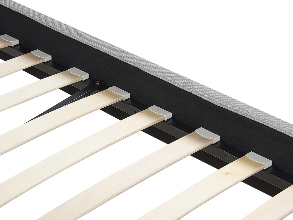 Säng med LED-belysning FITOU 160 x 200 cm Ljusgrå_709548