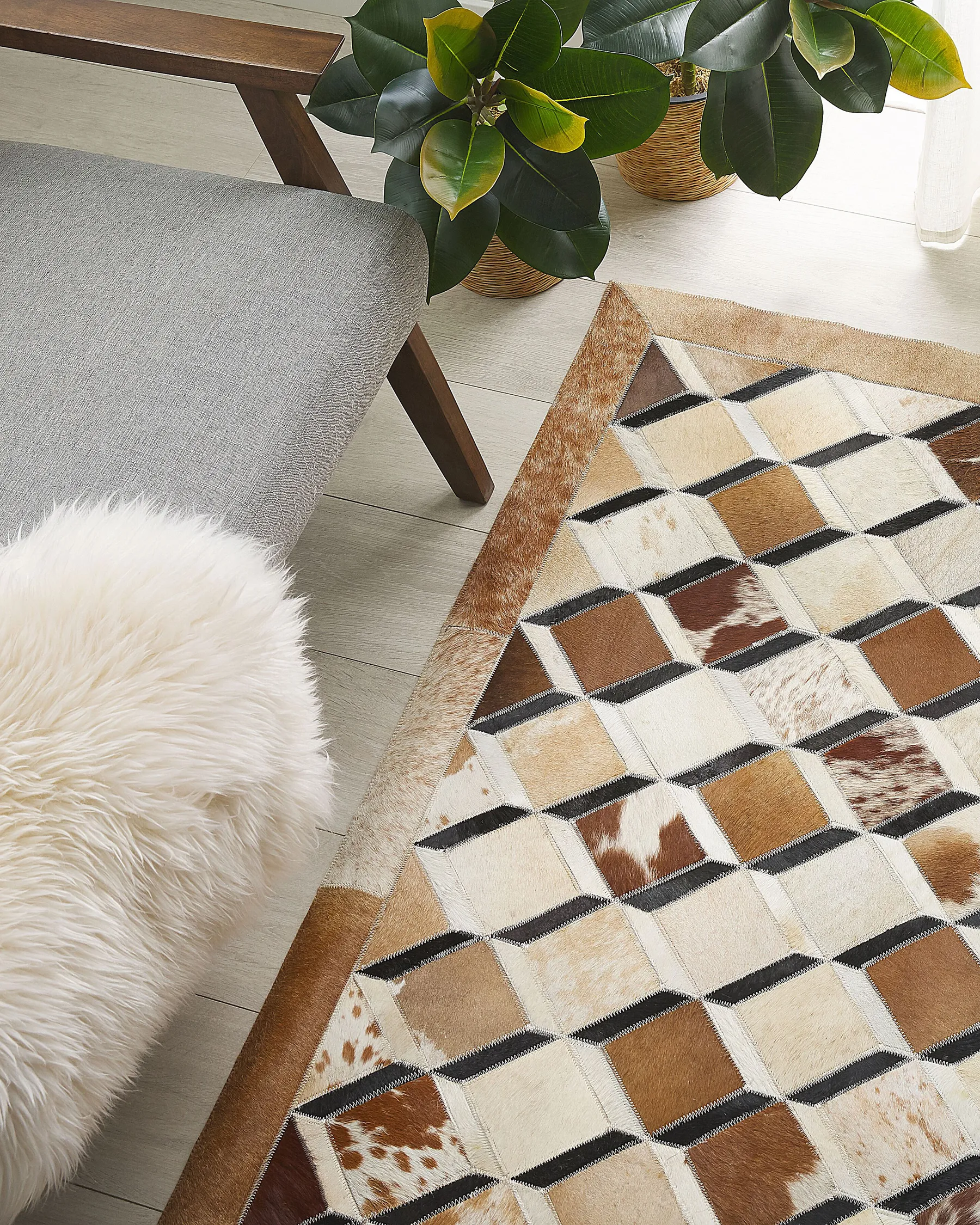 Rug SERINOVA Brown 140 x 200 cm Leather_780612