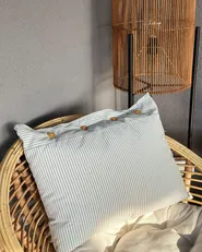 Set of 2 Decorative Cushions SEBRINE 40 x 60 cm Mint Green Striped_979768