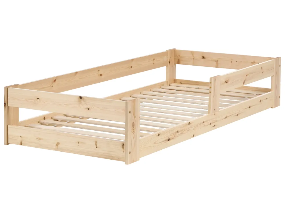 Kids Bed Pine Wood PRIMELLES 90 x 200 cm (EU Single) Light Brown_1051188