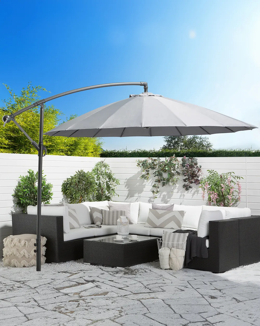 Cantilever Parasol 268 cm CALABRIA II Dark Grey